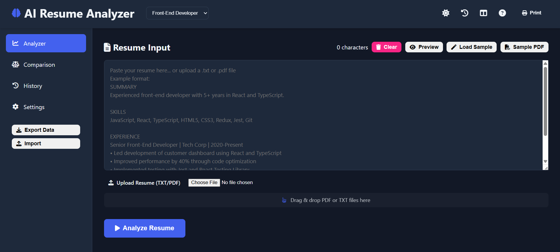 AI Resume Analyzer Screenshot