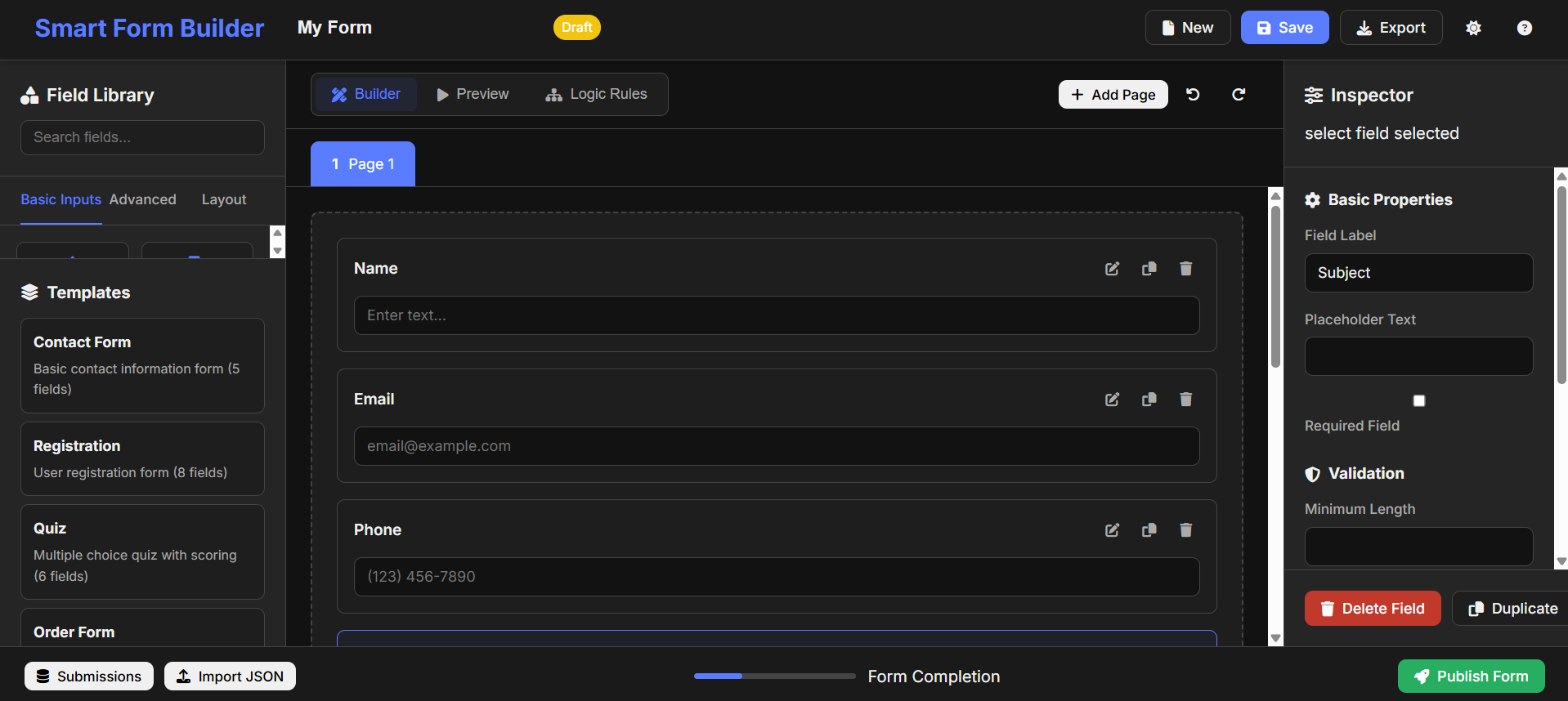 Smart Form Builder Screenshot